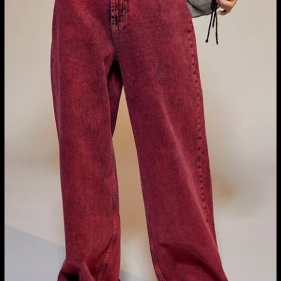 BDG Denim - BDG Urban Outfitters Skater Baggy Jeans Red Acid Wash Size 30